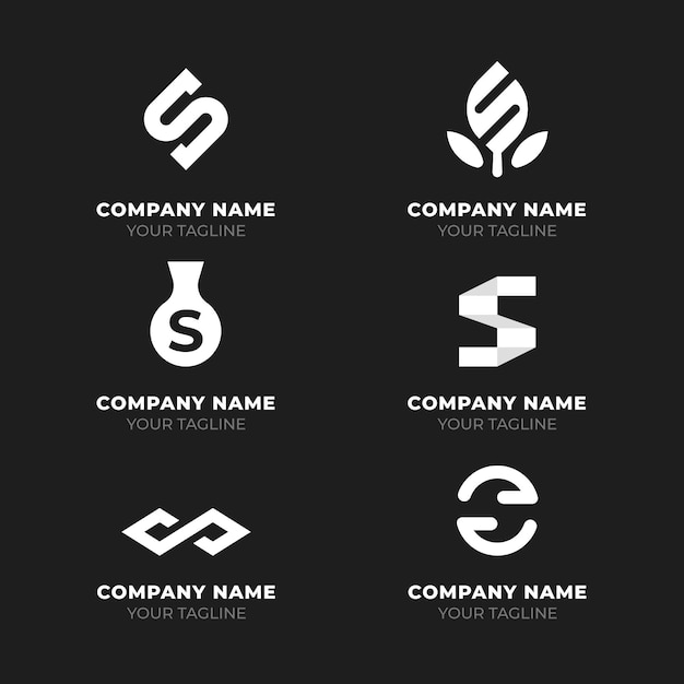 Flat design s logo collection