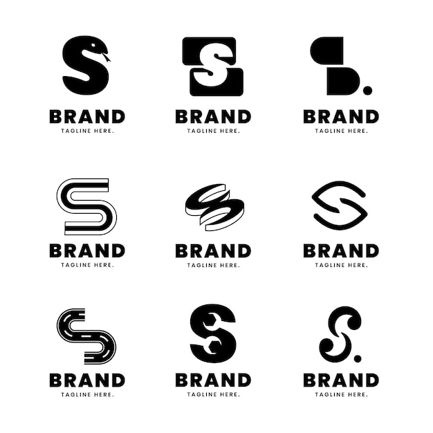 Бесплатное векторное изображение Коллекция логотипов в плоском дизайне
