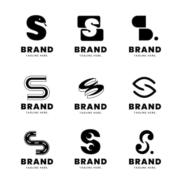 Flat design s logo collection