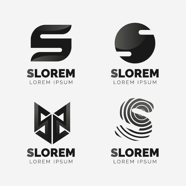 Flat design s logo collection