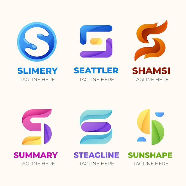 Flat design s logo template pack