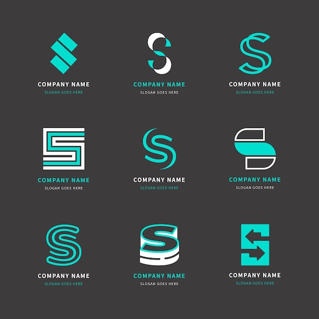 Free vector flat design s logo template pack