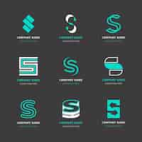 Free vector flat design s logo template pack