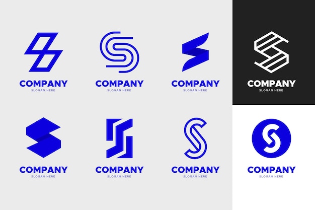 Flat design s logo template pack