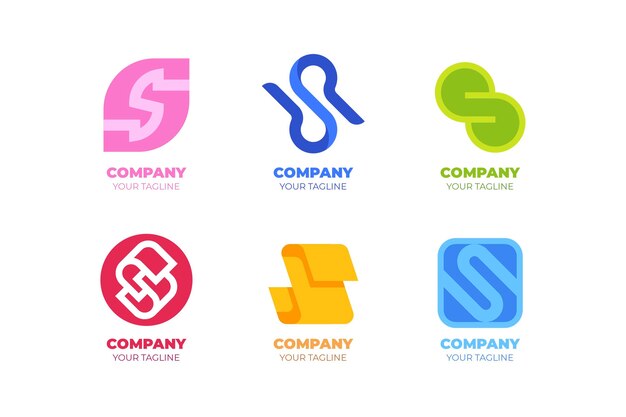 Flat design s logo templates collection