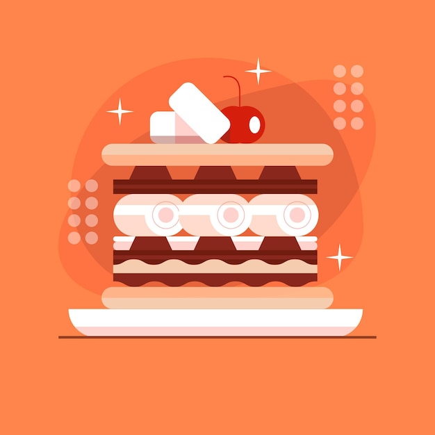 Flat design s'mores dessert illustrated