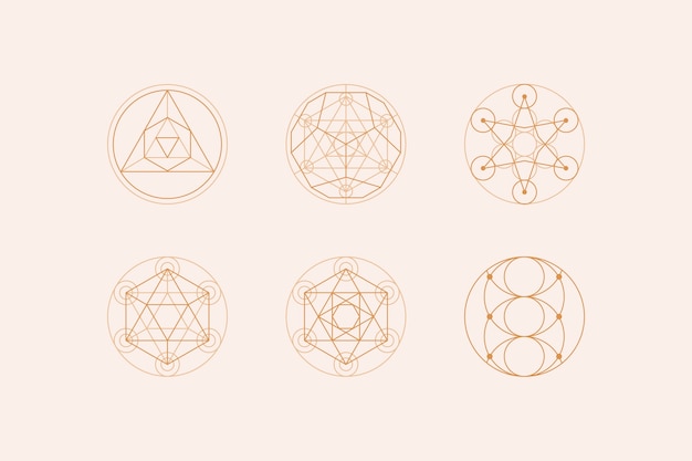 Free vector flat design sacred geometry element collection