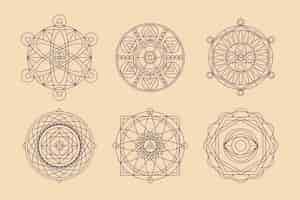 Free vector flat design sacred geometry element collection