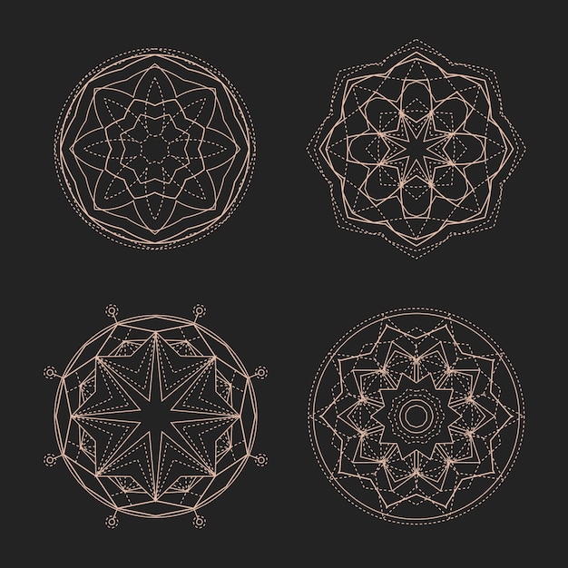 Free vector flat design sacred geometry element collection