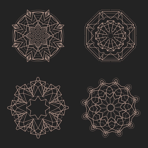 Бесплатное векторное изображение Коллекция элементов сакральной геометрии плоского дизайна