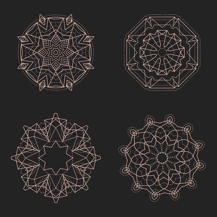 Free Vector flat design sacred geometry element collection