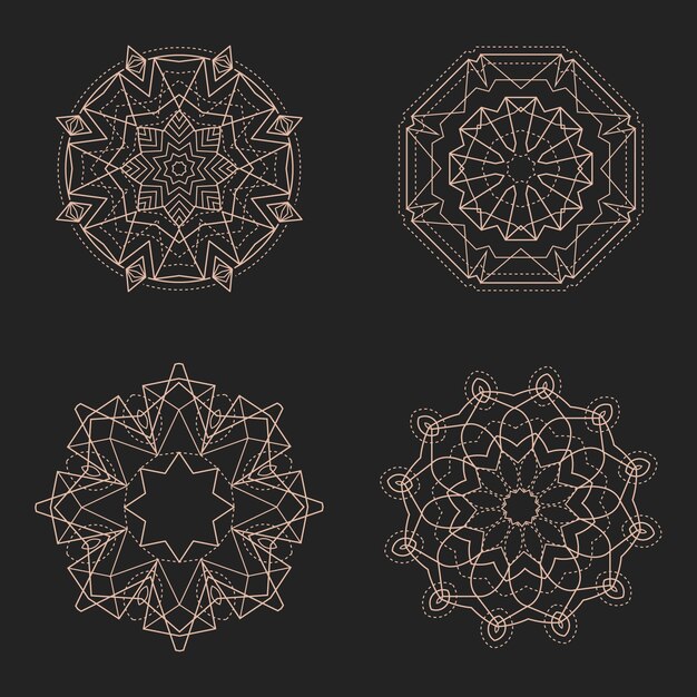 Flat design sacred geometry element collection