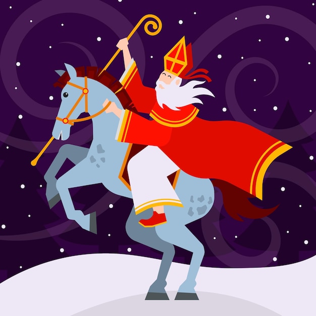 Free vector flat design saint nicholas day concept