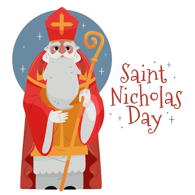 Flat design saint nicholas day concept