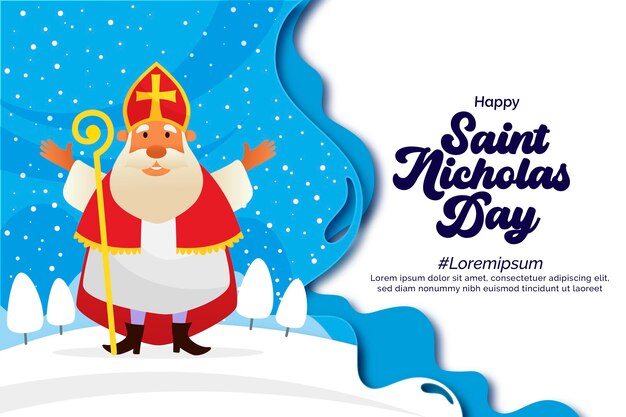 Flat design saint nicholas day concept