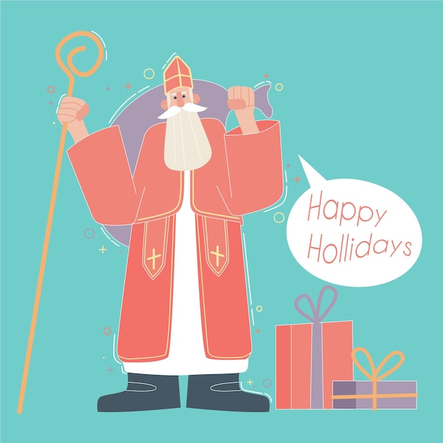 Flat design saint nicholas day