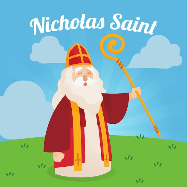 Flat design saint nicholas day