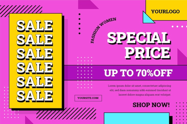 Flat design sale background with special discount