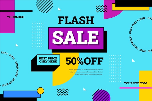 Flat design sale background with special discount