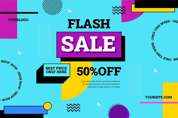 Flat design sale background with special discount