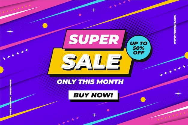 Flat design sale background