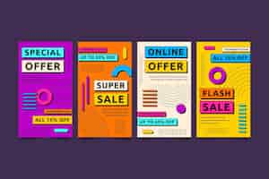 Free vector flat design sale ig stories collection