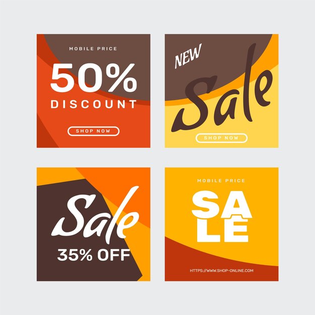 Flat design sale instagram post collection