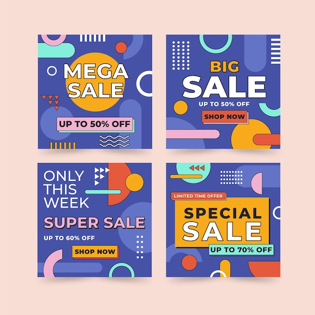 Flat design sale instagram stories