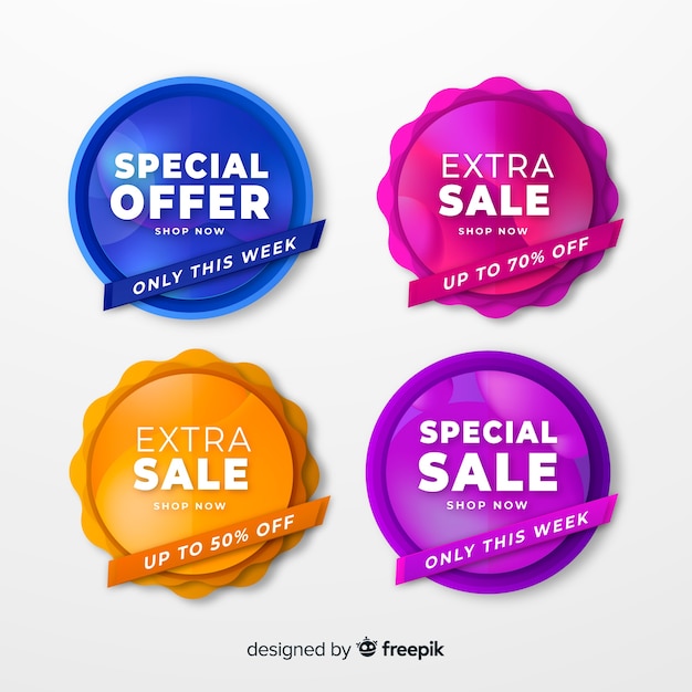 Flat design sale label collection