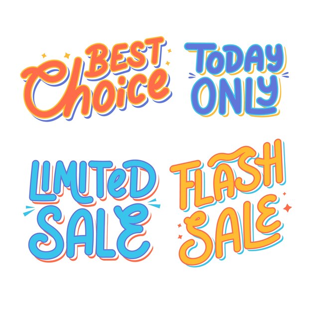 Flat design sale lettering collection