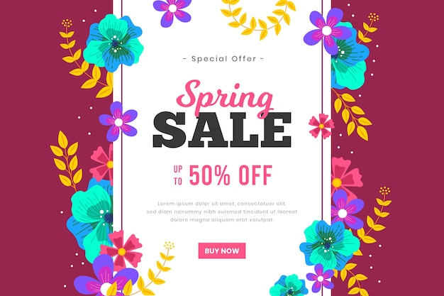Flat design sale spring season