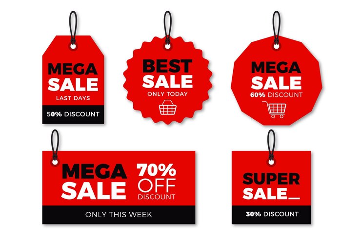Free Vector flat design sale tag collection