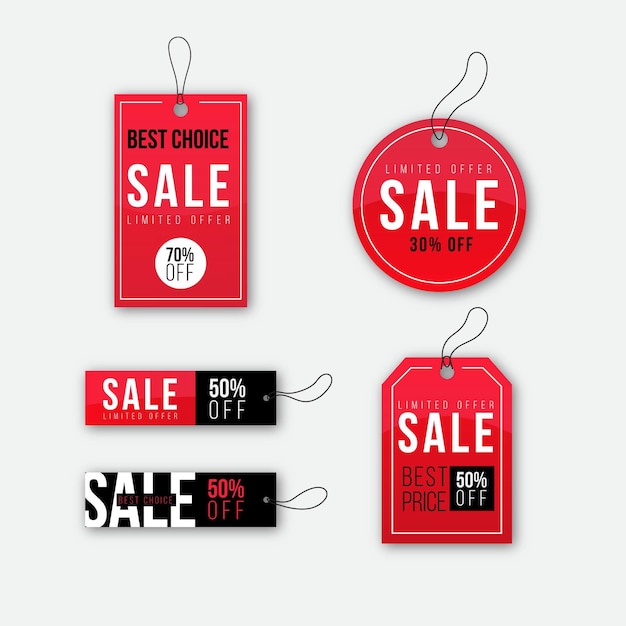 Free vector flat design sale tags
