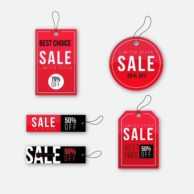 Flat design sale tags