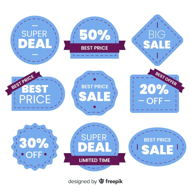 Free vector flat design sales label collection