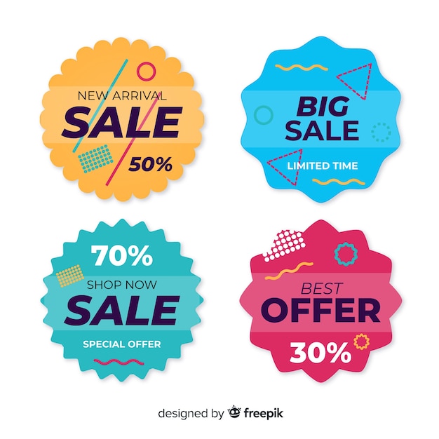 Free vector flat design sales labels collection