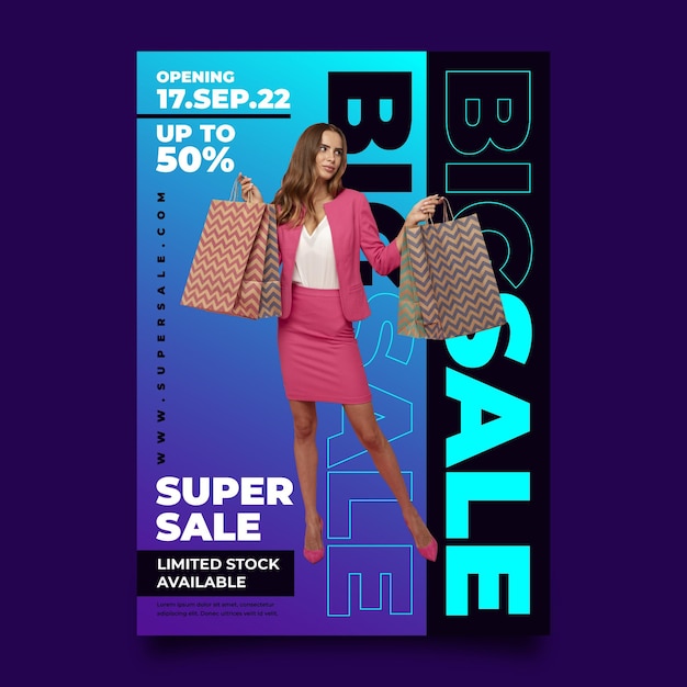 Free vector flat design sales poster template