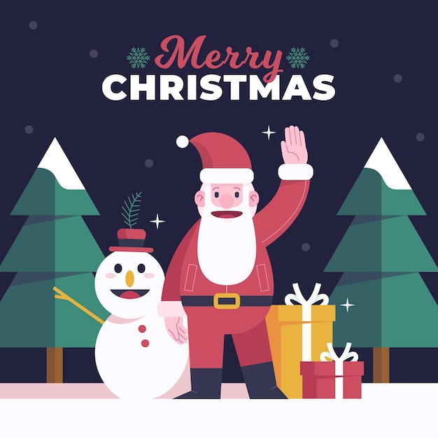 Free vector flat design santa claus background