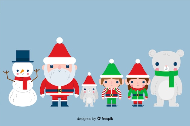 Плоский дизайн персонажей Санта-Клауса