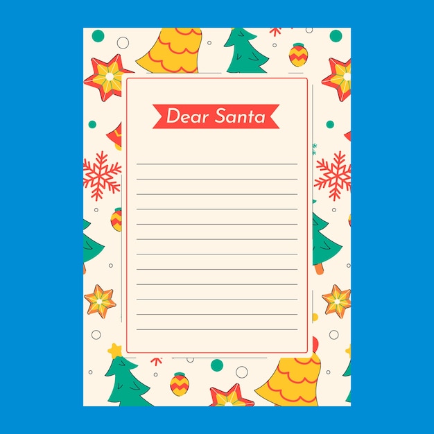 Free vector flat design santa wishes letter with bells