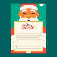 Free vector flat design santa wishes letter