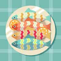 Free vector flat design sardine illustration