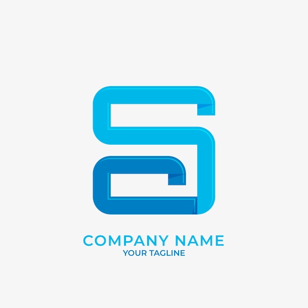 Шаблон логотипа sc и cs в плоском дизайне