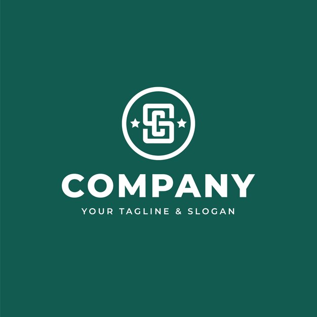 Flat design sc or cs logo template