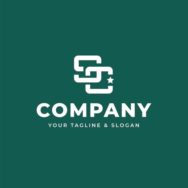 Flat design sc or cs logo template