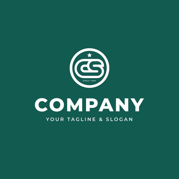 Flat design sc or cs logo template