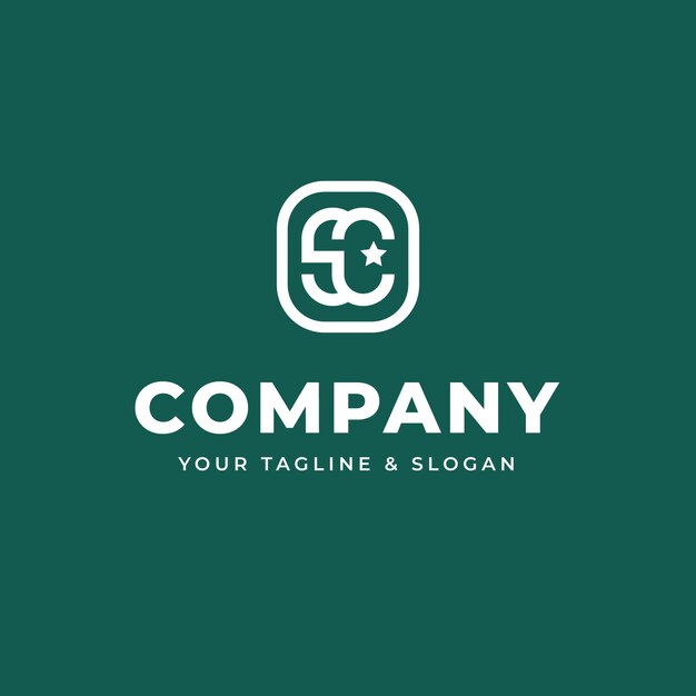 Flat design sc or cs logo template