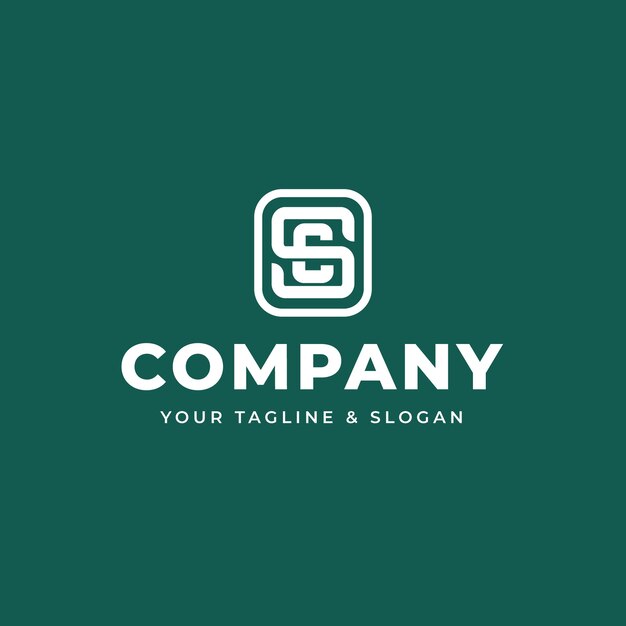 Flat design sc or cs logo template