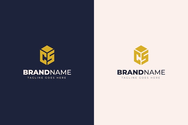 Free vector flat design sc or cs logo template