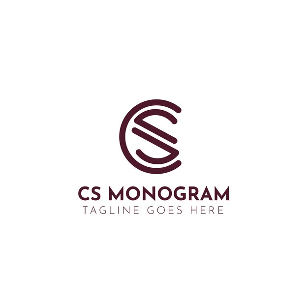 Плоский дизайн шаблона логотипа sc или cs
